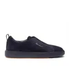 Santoni Suede Slip-on Sneaker In Black