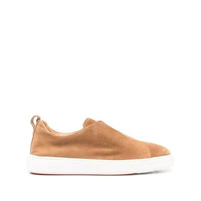 Santoni Sneakers In Brown
