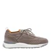Santoni Knitted Lace-up Sneakers In Brown