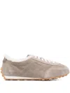 Santoni Panelled Sneakers In Brown