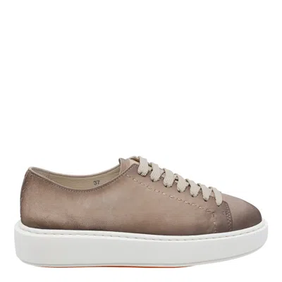 Santoni Sneakers In Brown