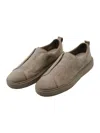 Santoni Elegant Suede Slip-on Sneakers In Brown
