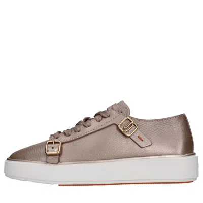 Santoni Sneakers Brown In Marrone Metallici E Grigi