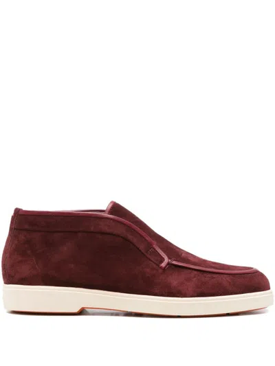 Santoni Sneakers In Burgundy