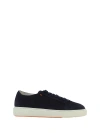 Santoni Sneaker Made Of Tumbled Leather In Burgundy