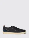 Santoni Blue Hammered Leather Sneakers In Multi