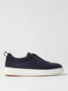 Santoni Victory-fehu59 Laceless Sneakers In Leather In Blue