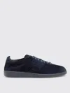 Santoni Suede Finish Sneakers Pull Tab In Blue