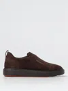 Santoni Double Buckle Sneaker Man Sneakers Dark Brown Size 12 Leather In Brown