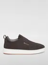 Santoni Men's Grey Suede Slip-on Sneaker Gray In Grey
