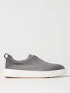 Santoni Victory-fehu59 Laceless Sneakers In Leather In Gray