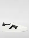 Santoni Men's Double Buckle Leather Low-top Sneakers In 白色