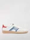 Santoni Dba Mixed Leather Low-top Sneakers In Blue