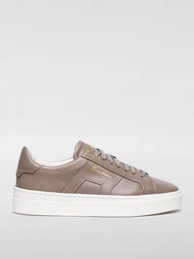 Santoni Sneakers L-top Calf In Braun