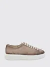 Santoni Lace-up Leather Trainers In Brown