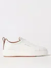 Santoni Leather Slip-on Sneaker In White