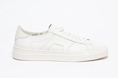 Santoni Men's Dbs Leather Low-top Sneakers In White
