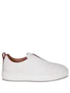 Santoni Slip-on Sneakers With Calf Leather And Durable Rubber Sole In White