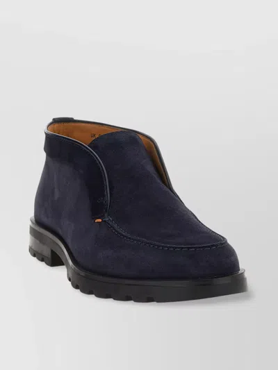SANTONI 'STITCH' ROUND TOE SUEDE ANKLE BOOTS