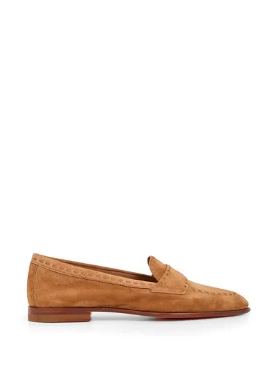 Santoni Stitched Loafers In Multi