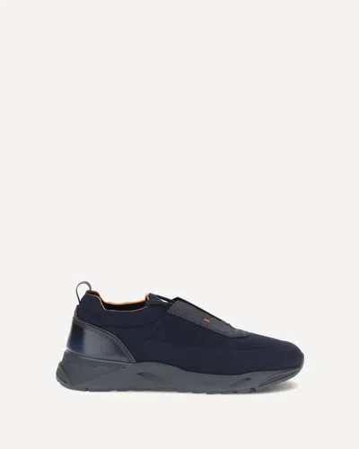 Santoni Panelled Slip-on Sneakers In Blue
