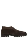 Santoni Slip-ons Desert Suede Loafers Rubber Sole In Brown