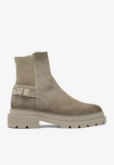 SANTONI SUEDE ANKLE BOOTS