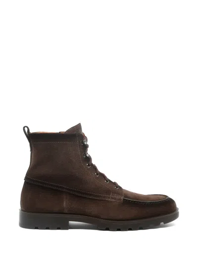 Santoni Suede Ankle Boots In Multi