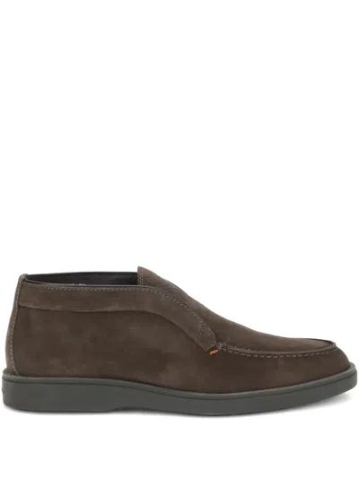 Santoni Suede Ankle Desert Boots In Brown