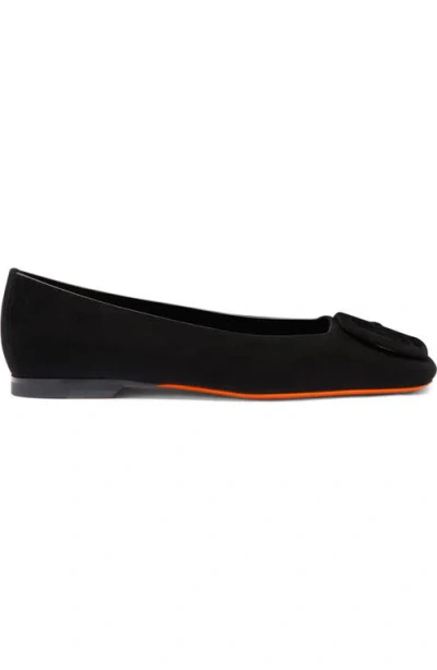 Santoni Woman Ballet Flats Black Size 8 Leather In Multi