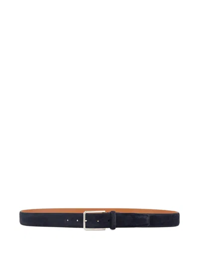 Santoni Suede Belt In Black