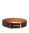 Santoni Suede Belt In Brown