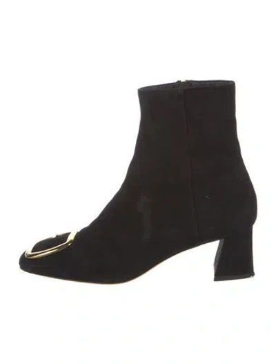 Pre-owned Santoni Suede Boots In Black