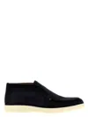 Santoni Midnight Blue Suede Digits Ankle Boots In Black
