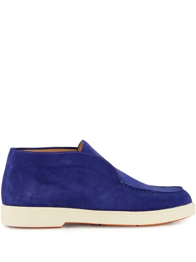 Santoni Stiefel Aus Wildleder In Blue