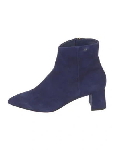 Pre-owned Santoni Suede Boots In Blue