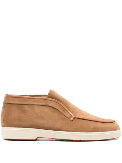 Santoni Suede Boots In Brown