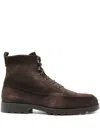 Santoni Suede Boots In Brown