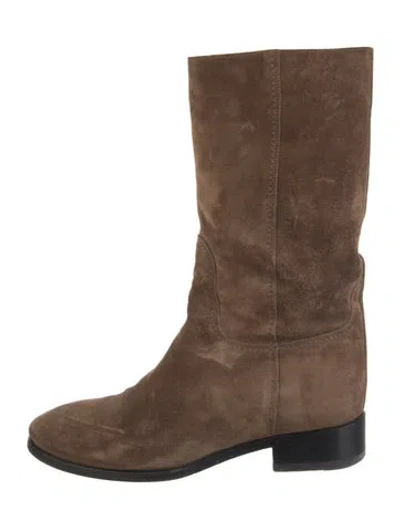 Pre-owned Santoni Suede Boots In Brown