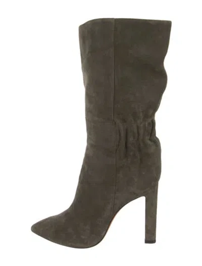Pre-owned Santoni Suede Boots In Green