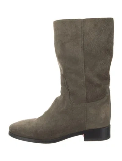 Pre-owned Santoni Suede Boots In Green