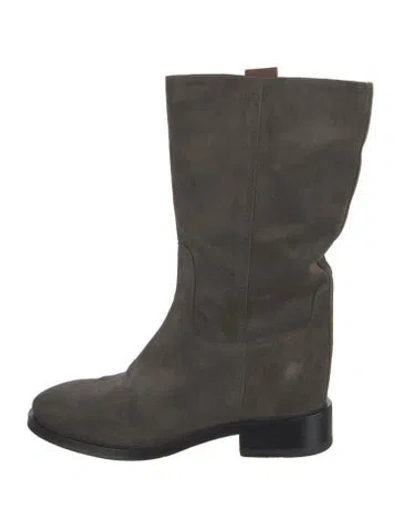 Pre-owned Santoni Suede Boots In Green