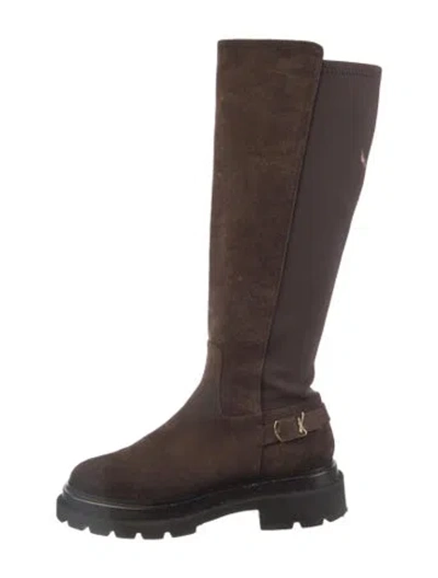 Pre-owned Santoni Suede Boots In Grey