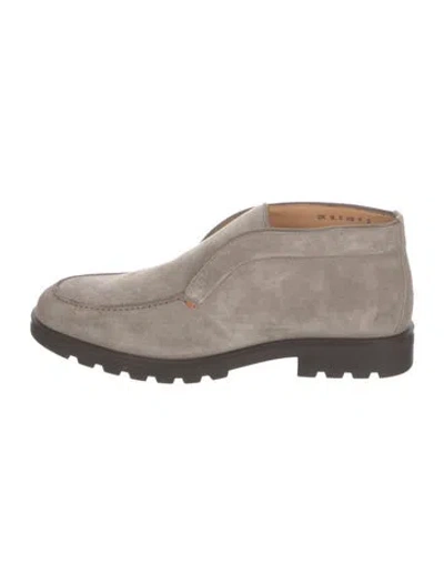 Pre-owned Santoni Suede Boots In Neutral