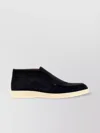 Santoni Suede Boots With Contrast Sole And Round Toe