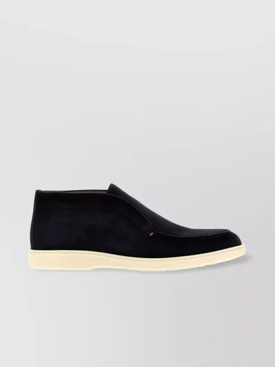Santoni Suede Boots With Contrast Sole And Round Toe