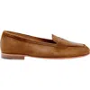 Santoni Carla Suede Penny Loafers In Light Brown