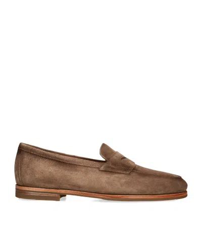 Santoni Suede Carla Loafers In Blue