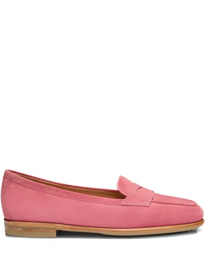 Santoni Suede Carla Loafers In Pink