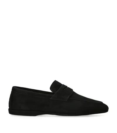 SANTONI SUEDE CARLO LOAFERS